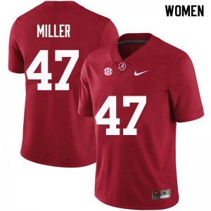NCAA Women's Alabama Crimson Tide #47 Christian Miller Stitched College Nike Authentic Crimson Football Jersey FA17R21TK